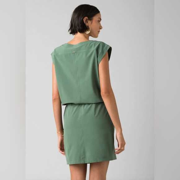 Prana Norma Sleeveless Athleisure Activewear Dress, Green, Size M - Picture 2 of 12